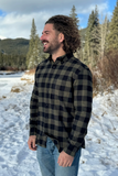 812 Black and Olive Buffalo Check Men's Flannel Shirt