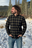 812 Black and Olive Buffalo Check Men's Flannel Shirt